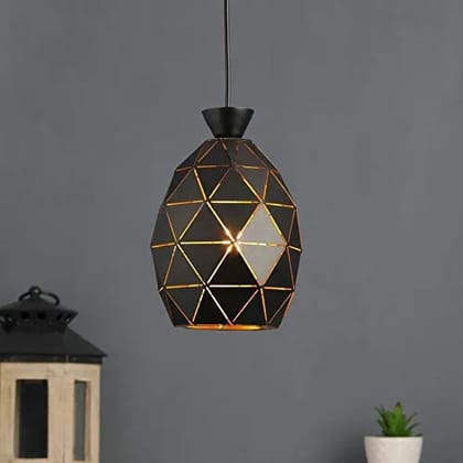 ELIANTE Modern Metal Laser Cut Hanging Pendant Light  Decorative Geometric Ceiling Lamp for Living Room, Dining Area, Bedroom, Kitchen Island Lighting | 3 Years Warranty | Free - LED LAMP