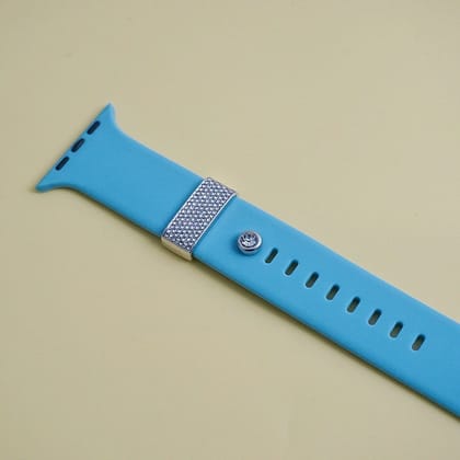Studded Cubic Zirconia Silver Watch Charm Apple Watch For Women
