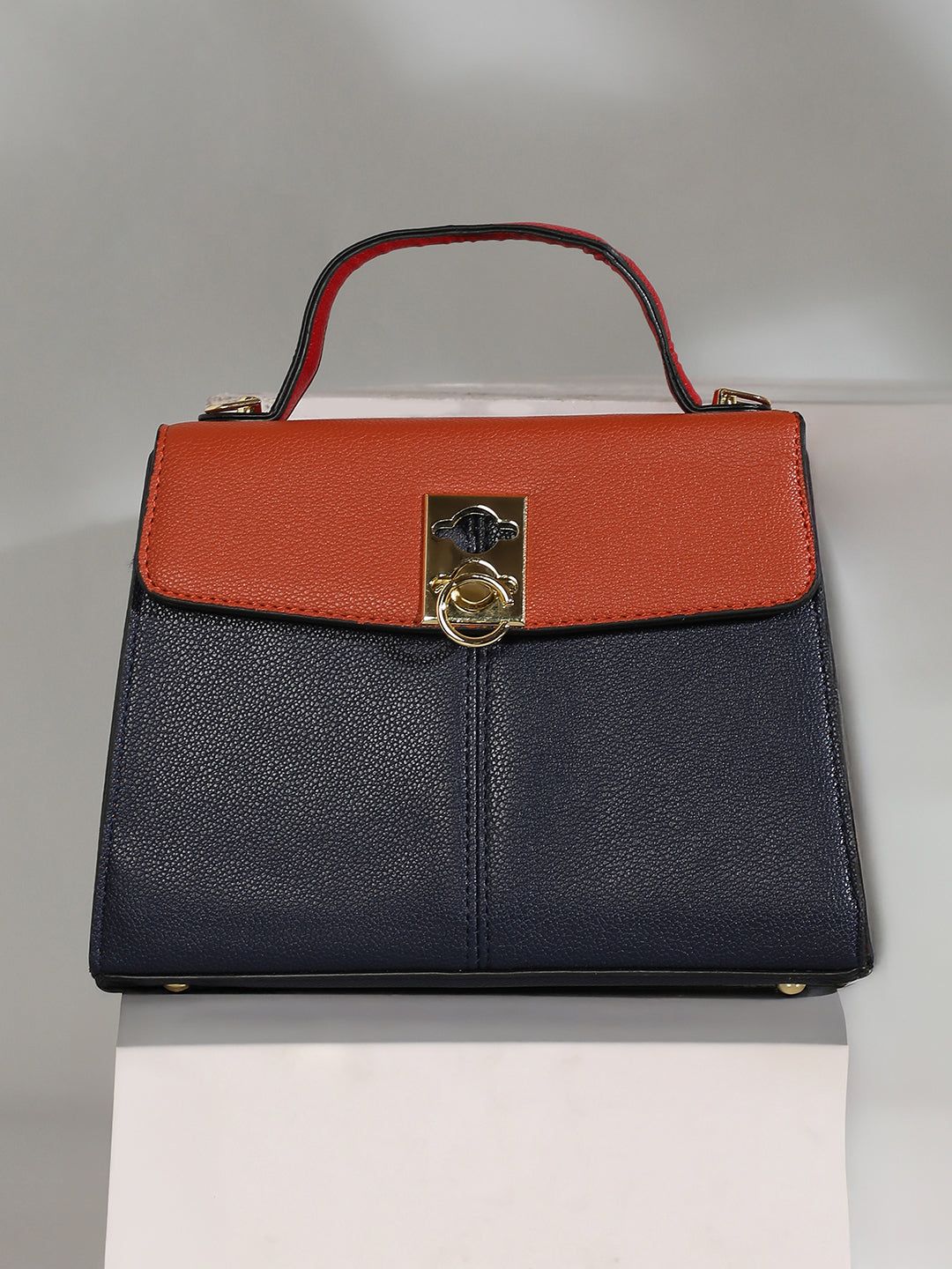 The Curatus Satchel Bag With Pouch - Sienna Brown & Obsidian Black-Handbag