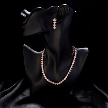 Orchid Symphony Rose Gold Necklace-White / Rose Gold