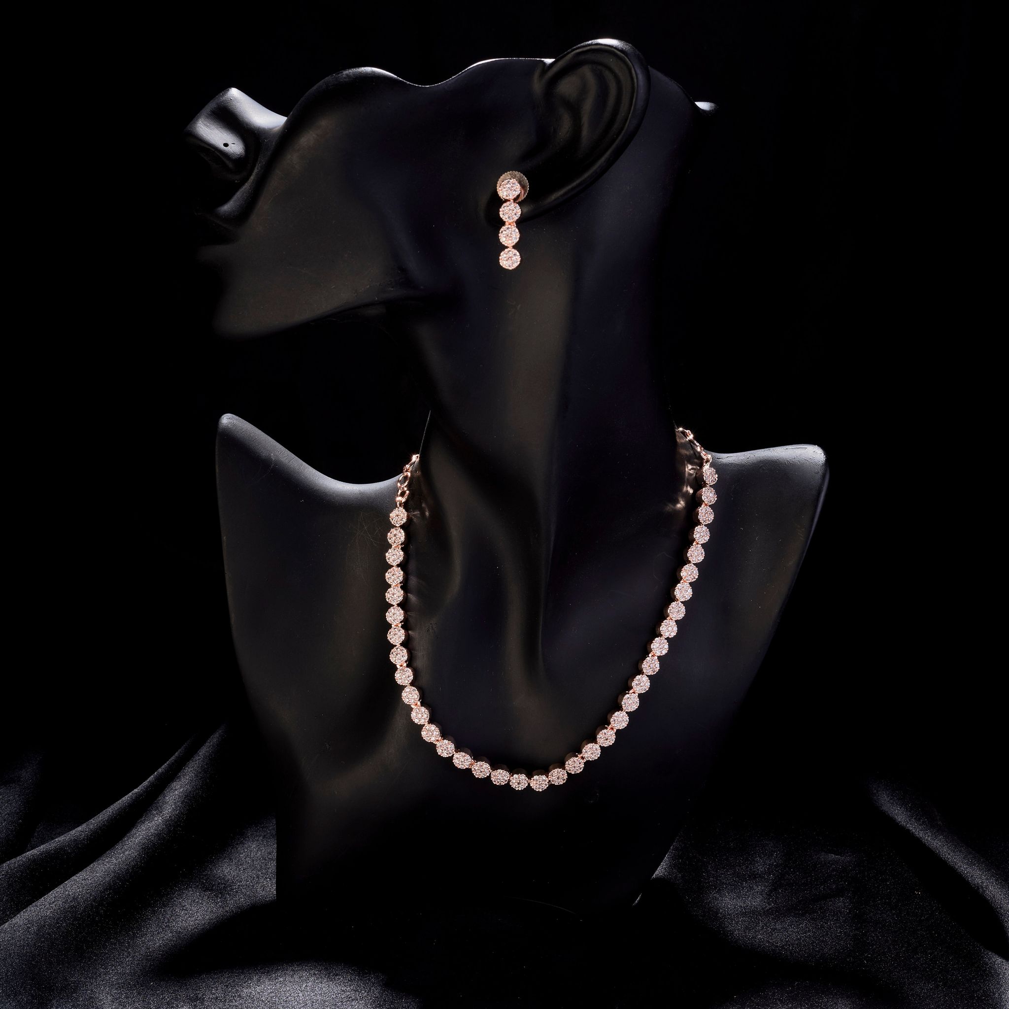 Orchid Symphony Rose Gold Necklace-White / Rose Gold