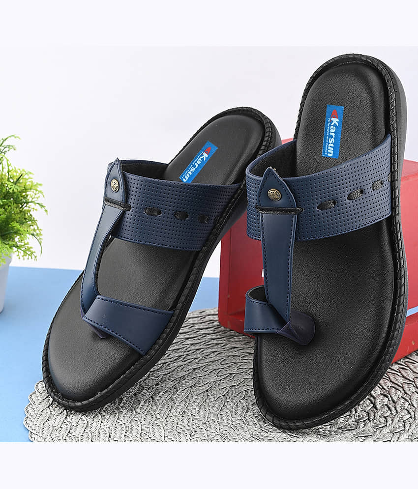 Karsun Blue Men's Thong Flip Flop
