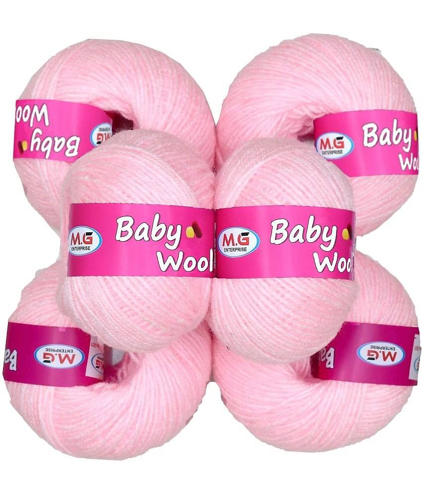 100% Acrylic Wool  Pink 6 Pc Baby Wool 4 ply Wool -LB Art-HA