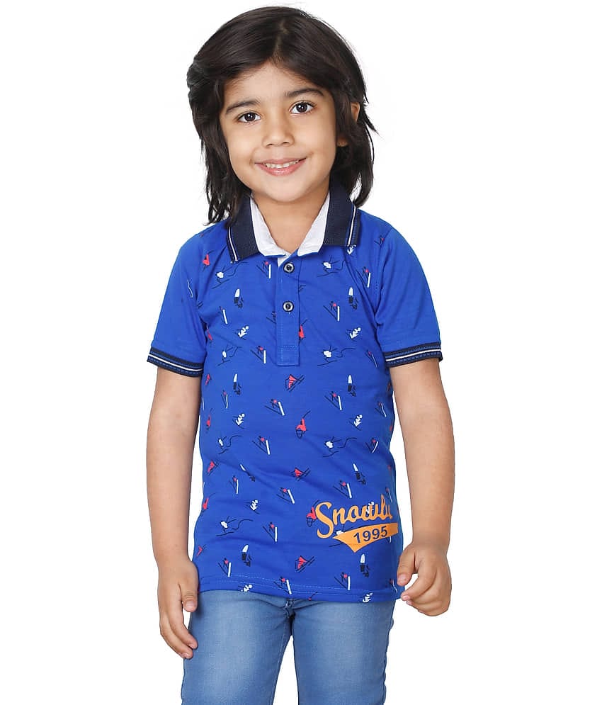 Fourfolds Pack of 2 Boys Cotton Blend T-Shirt ( Royal Blue )