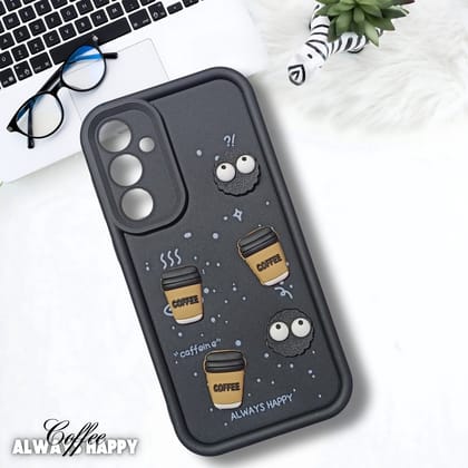 Black COFFEE (ALWAYS HAPPY) Silicone case for Samsung A36