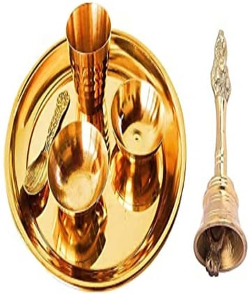 Pooja Thali Set with Pooja Bell (Pack of 6)