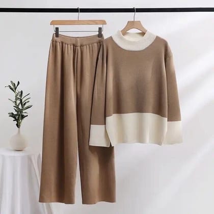 Gracious knit tracksuit-Brown / XS