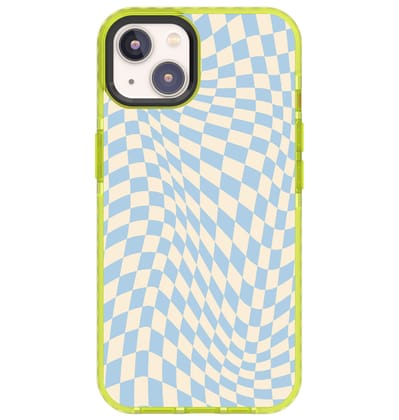 Checkered-Blue Haze-iPhone 15 Pro Max / Neon Green