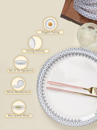 Full Plate (White Morracone) (Set Of 6)