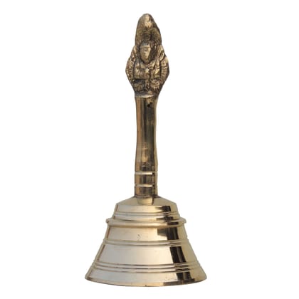Brass Pooja Hand Bell, Garun Ghanti, Height : 5.5 Inch (FMAS676 F)
