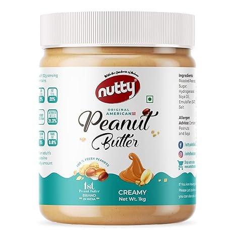 Nutty Creamy Peanut Butter 1kg, From Roasted Peanuts, American Flavored Peanut Butter 1Kg  (1000 g)