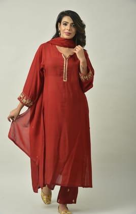 Maroon Gota Patti Embroidery Set-S / Maroon