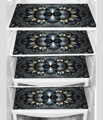 Sanraksshan PVC Floral Fridge Mats ( 40 30 ) Pack of 4 - Multicolor