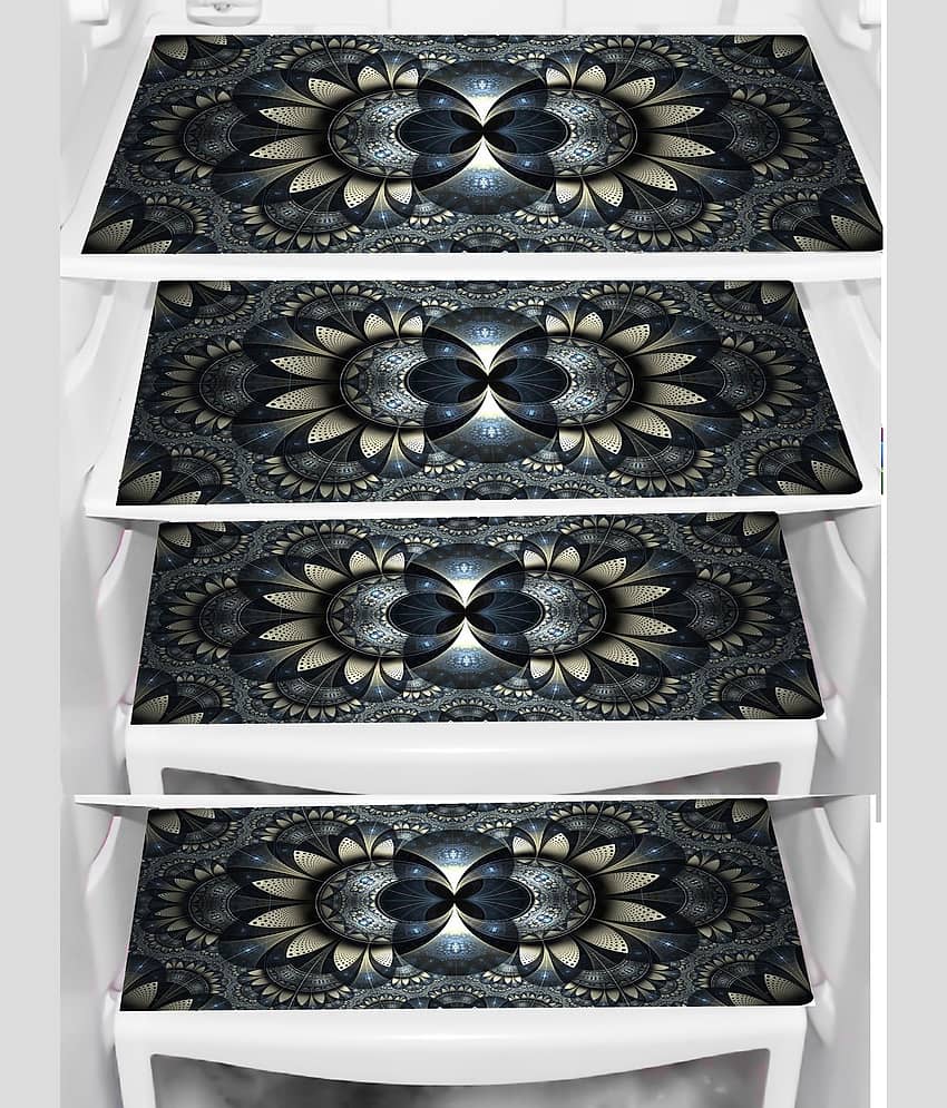 Sanraksshan PVC Floral Fridge Mats ( 40 30 ) Pack of 4 - Multicolor