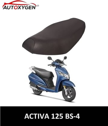 Autoxygen Scooter/Scooty Removable & Washable PU Leather Waterproof Seat Cover Accessories For Honda Activa 125 BS-4 (Black)