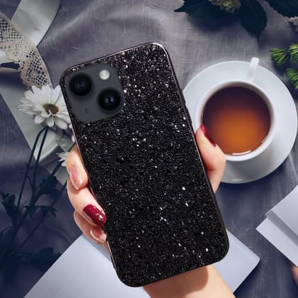 Black Glitter Bling Sequin Cover-iPhone 13