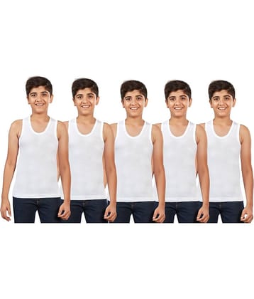 Drako Pack of 5 Boys Cotton Vest ( White )