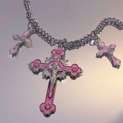 Punk Y2K Cross Pendant Necklace