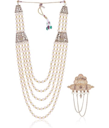 Wedding Groom Mala & Brooch Set for Men