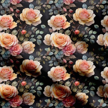 Watercolor Roses-Cotton