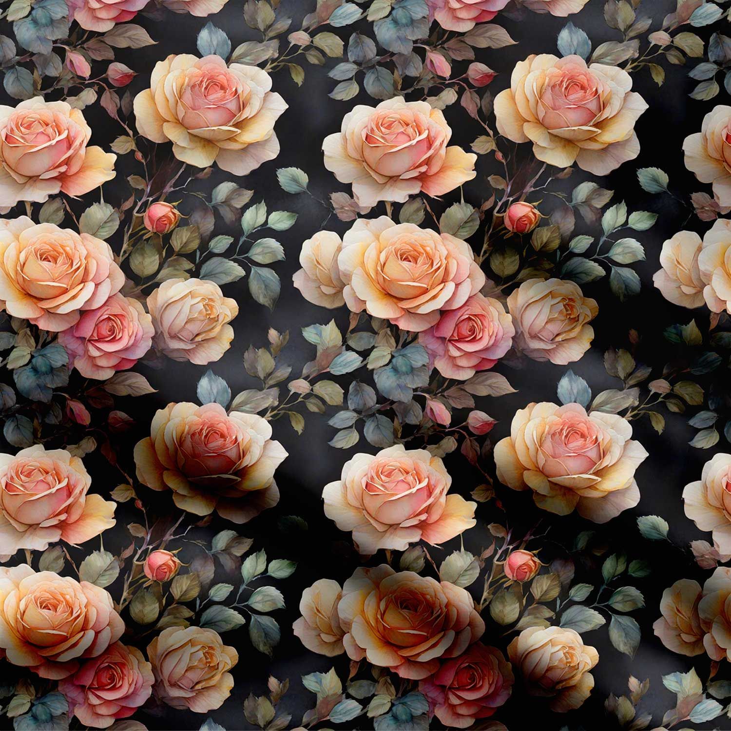 Watercolor Roses-Cotton