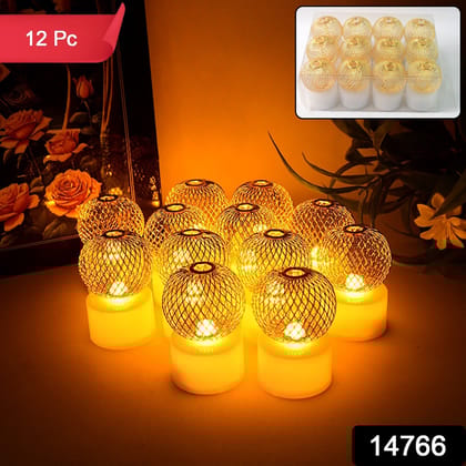 LED Ball Shaped Decorative Light with Mesh Cover (12 Pc / Set)