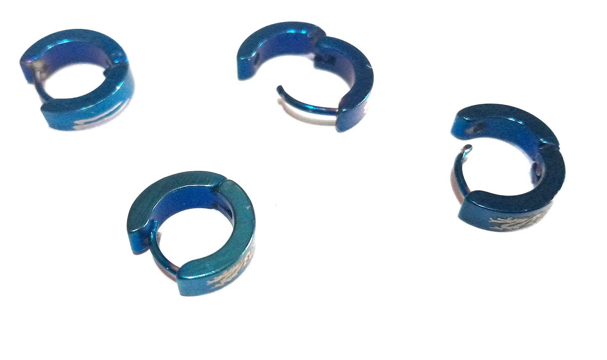 Nawani 2 Pair Mens Jewellery Blue Studs Earring/Earring for Men/Boys/Boyfriend.