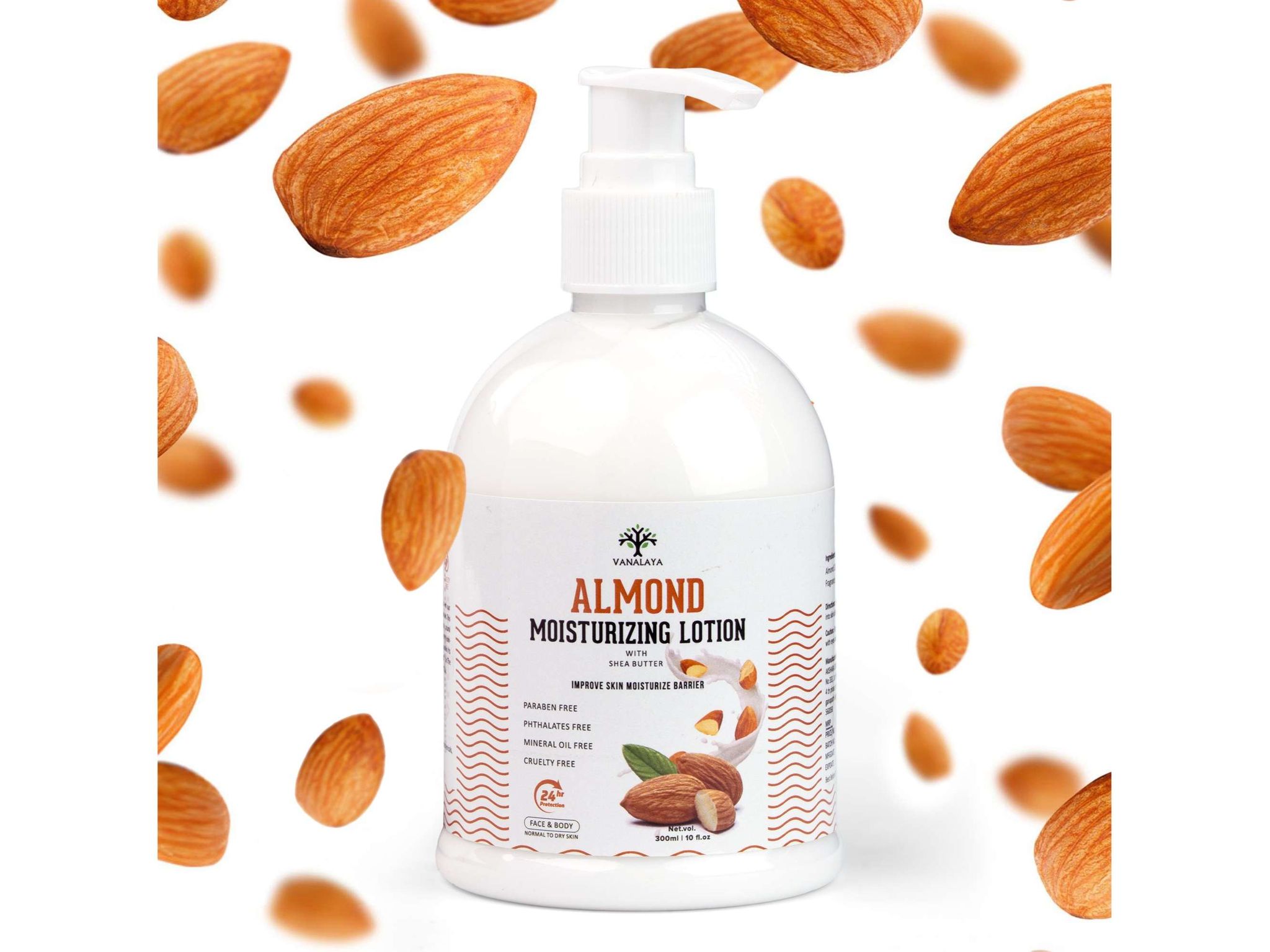 Almond Moisturizing Lotion with shea butter Vitamin E and Coconut oil 300ml