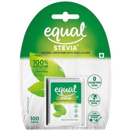 Equal Stevia Natural Sugar Free Sweetener Tablets - Low Calorie, 100 Tablets