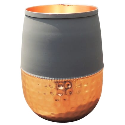 Copper Damru Glass Grey | Modern Tableware, Height : 3.5 Inch (BCMAS183 C)