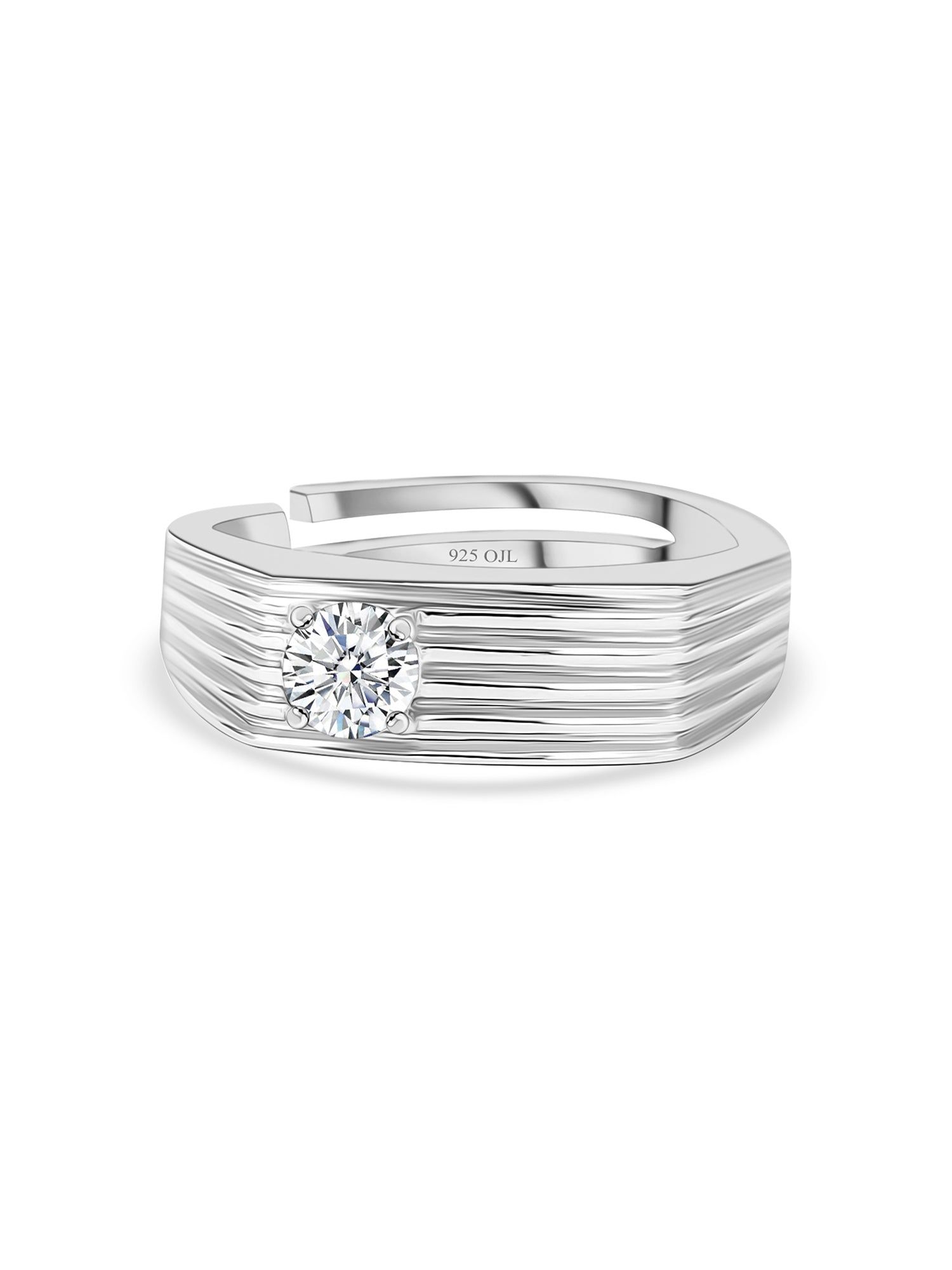 1 Carat 925 Pure Silver Adjustable Wedding Ring-Adjustable