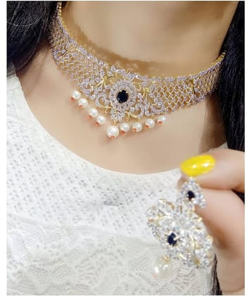 Ladymania Alloy Black Contemporary/Fashion Necklaces Set Choker
