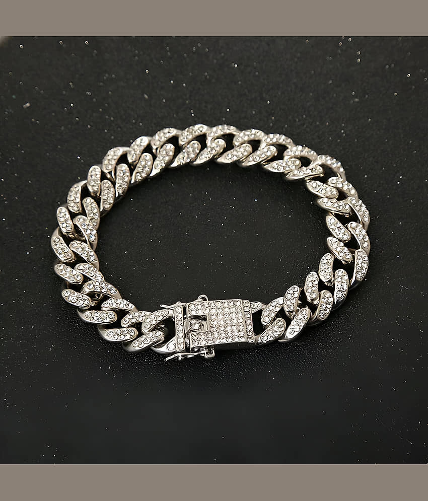 FASHION FRILL Silver Charm Bracelet ( Pack of 1 )