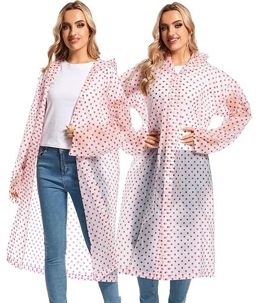 Infispace Polyester Long Raincoat - Red