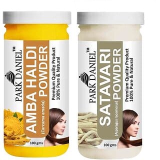 PARK DANIEL Pure & Natural Amba Haldi Powder & Satavari Powder Combo Pack of 2 Bottles of 100 gm (200 gm ) (200 g)