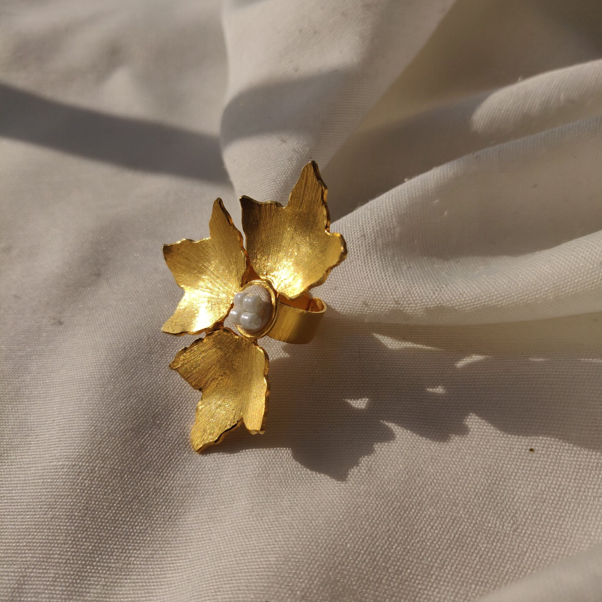 Three Petal Ring-Golden