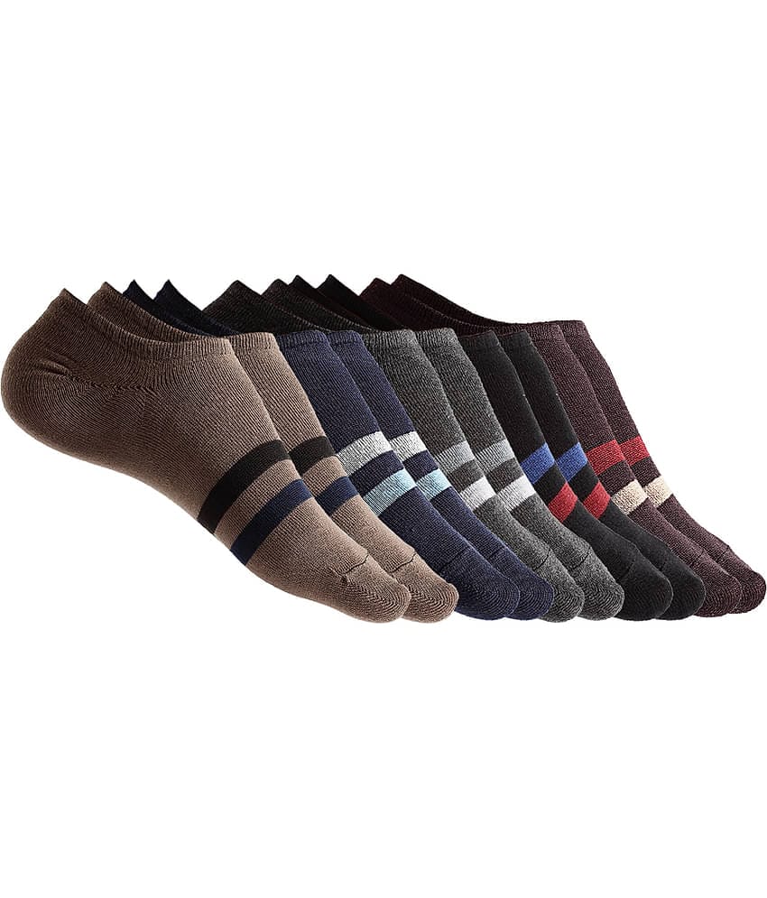 Texlon - Multicolor Cotton Men's Low Cut Socks ( Pack of 5 )