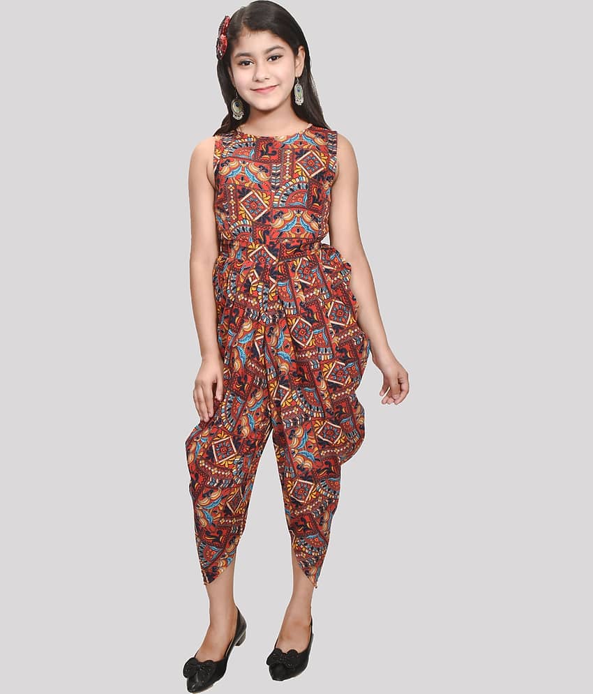 Arshia Fashions Girls Crepe Jumpsuit ( Pack of 1 , Multicolor )