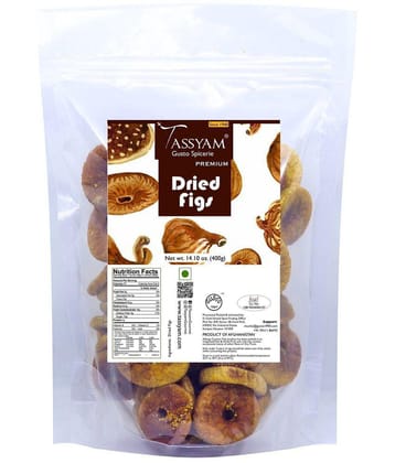 Tassyam Premium Dried Figs 400g Anjeer | Healthy Dry Fruits Pouch by Tassyam