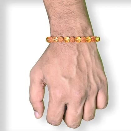Original Rudraksha Citrine Crystal Bracelet (Pack of 2)