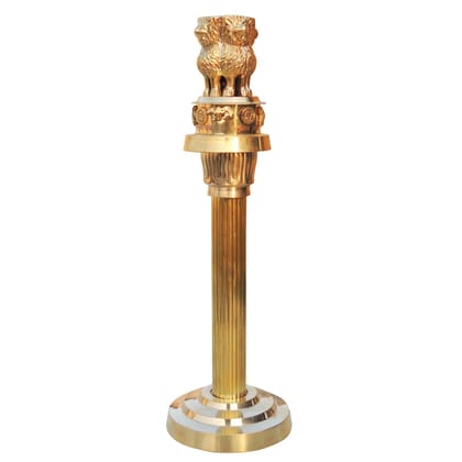 Handmade Brass Ashoka Lath Showpiece � Premium Indian Heritage Decor, Height : 11.2 Inch (FMAS691 F)