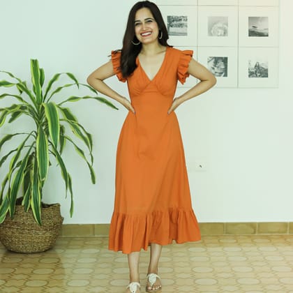 Hawaiian Sunset Cotton Dress-XS