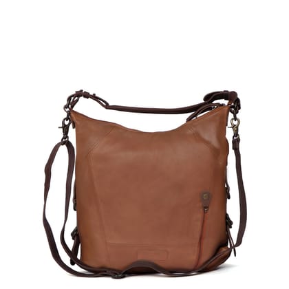 Unique Look Tan Genuine Leather Ladies Tote Bag-FS