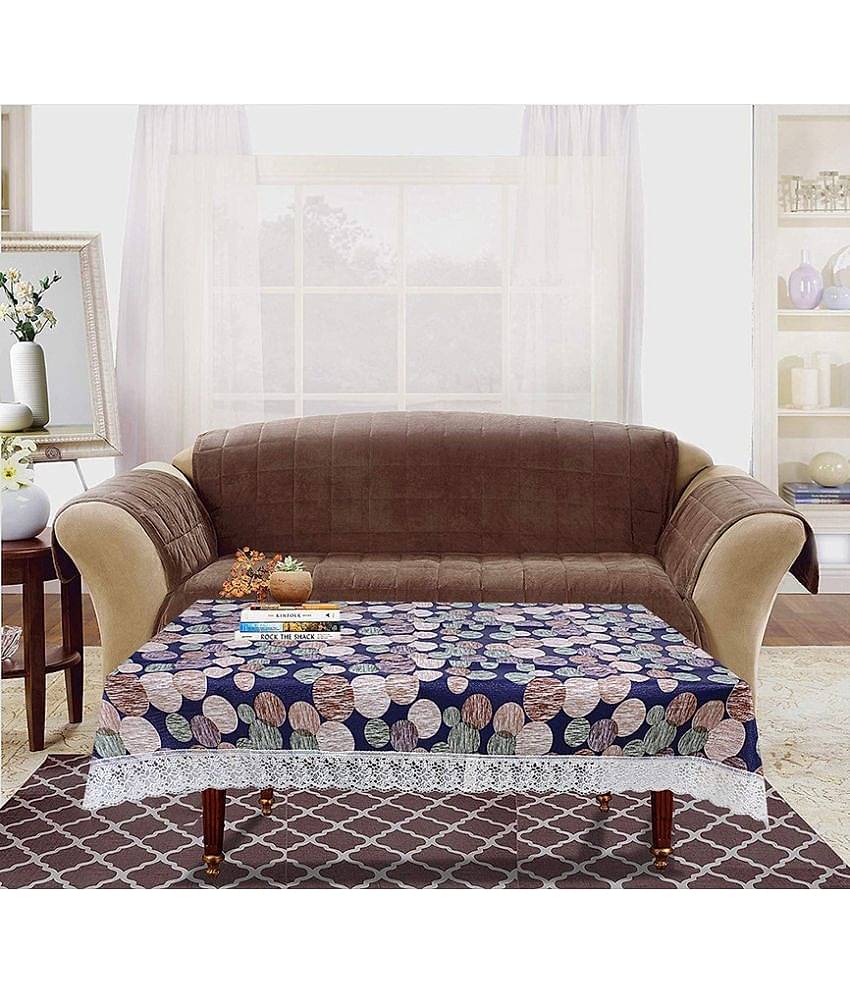 Printed PVC 4 Seater Rectangle Table Cover ( 150 x 92 ) cm Pack of 1 Peach