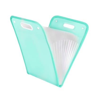 Storite 13 Pockets Vertical Expanding File Folder Accordion File Folder Organizer for A4 Size Letter Size Paper Document Holder Organizer (Green)