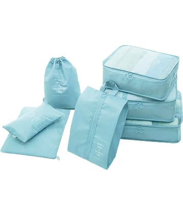 House Of Quirk Blue 7 Set Travel Organizer Bag