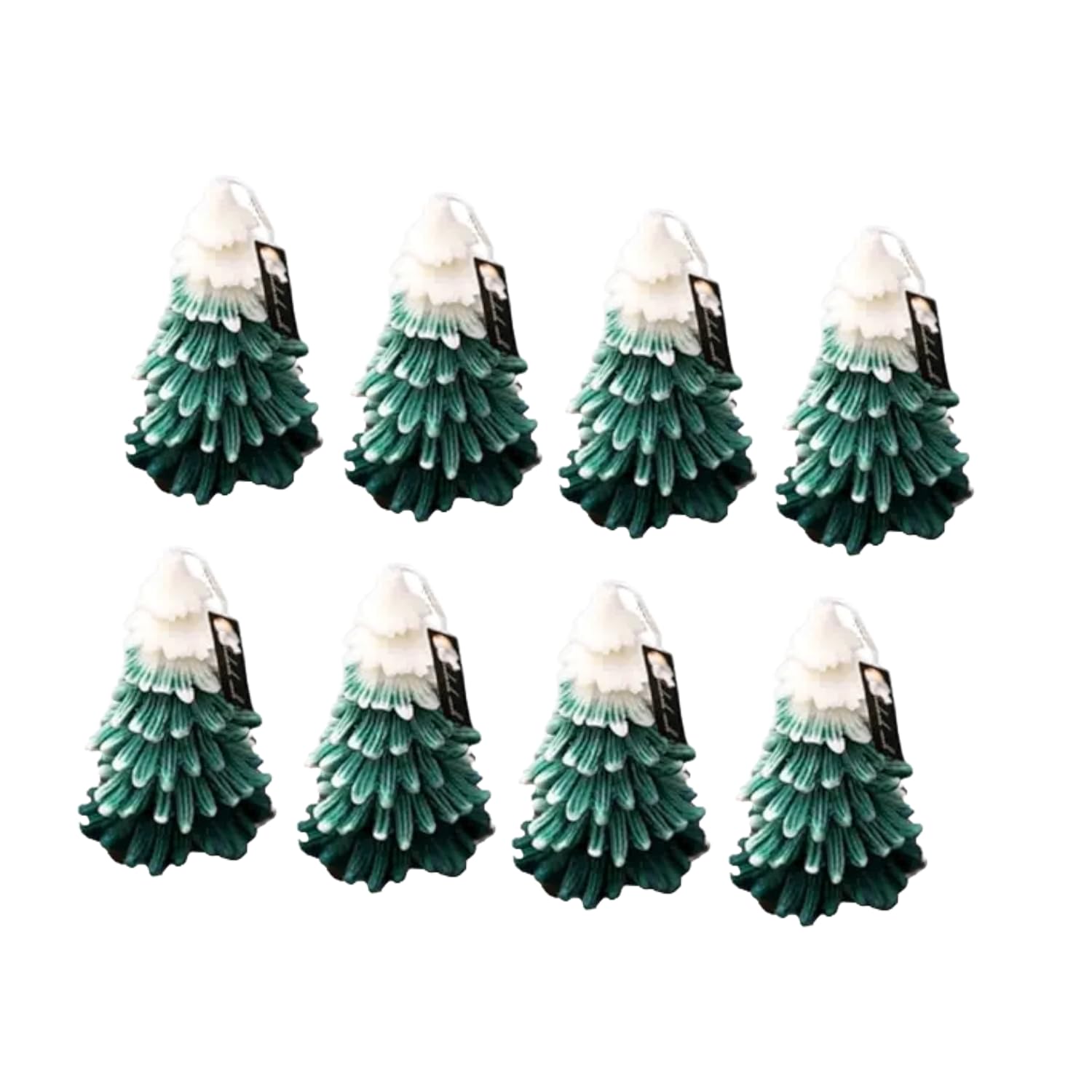 SS Enterprise Organic Soy Wax Christmas Tree Pillar Candles for Decor, Scented Aromatic Fragrance Candles, Smoke-Free, Xmas Decoration Accessories, (Pack of 8)