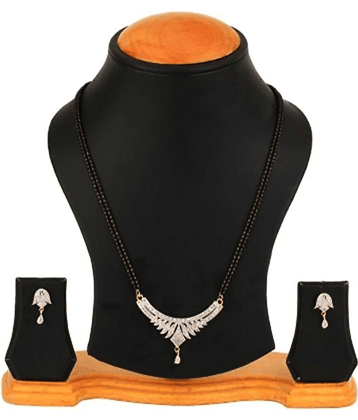 PUJVI Silver Mangalsutra Set ( Pack of 1 )