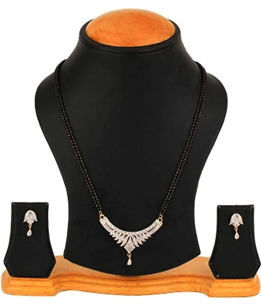 PUJVI Silver Mangalsutra Set ( Pack of 1 )