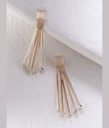 YOUBELLA Golden Danglers Earrings ( Pack of 1 )
